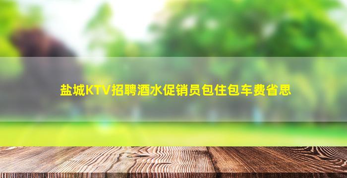 盐城KTV招聘酒水促销员包住包车费省思